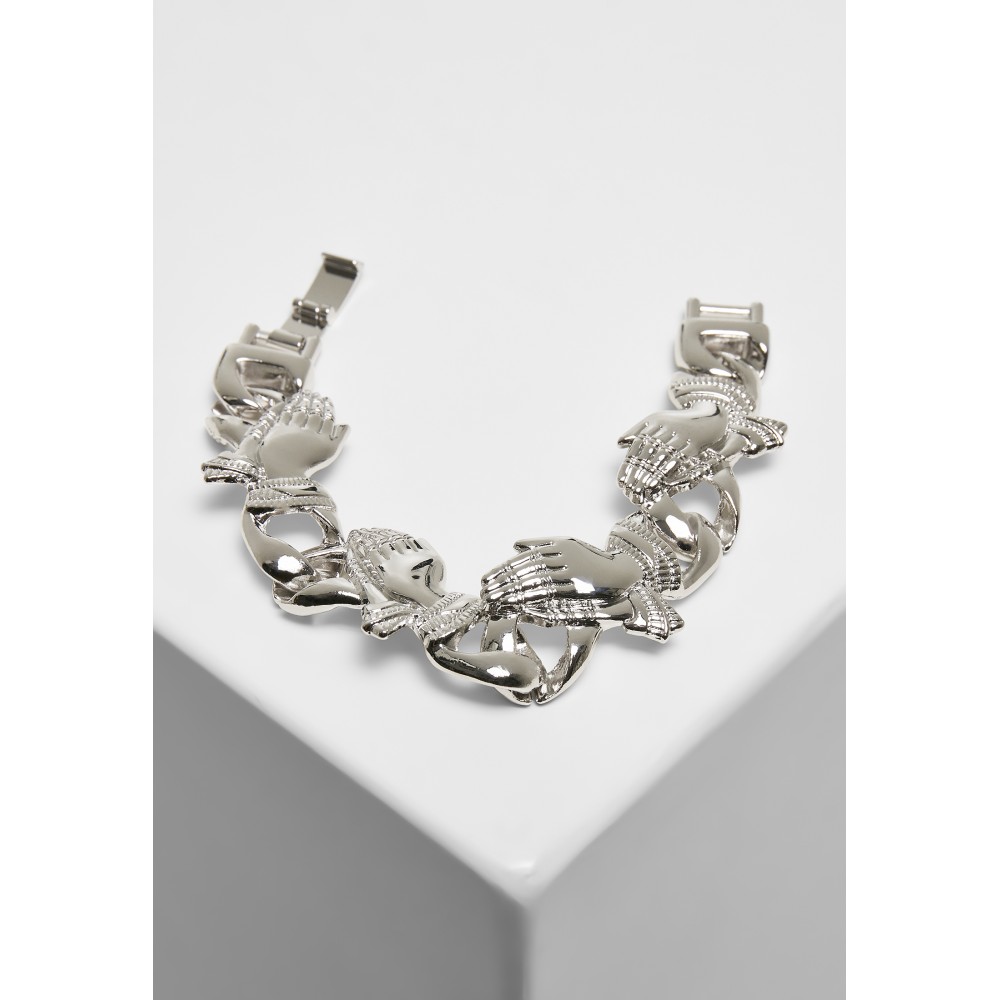 Urban Classics - Pray Hands Armband - Zilverkleurig